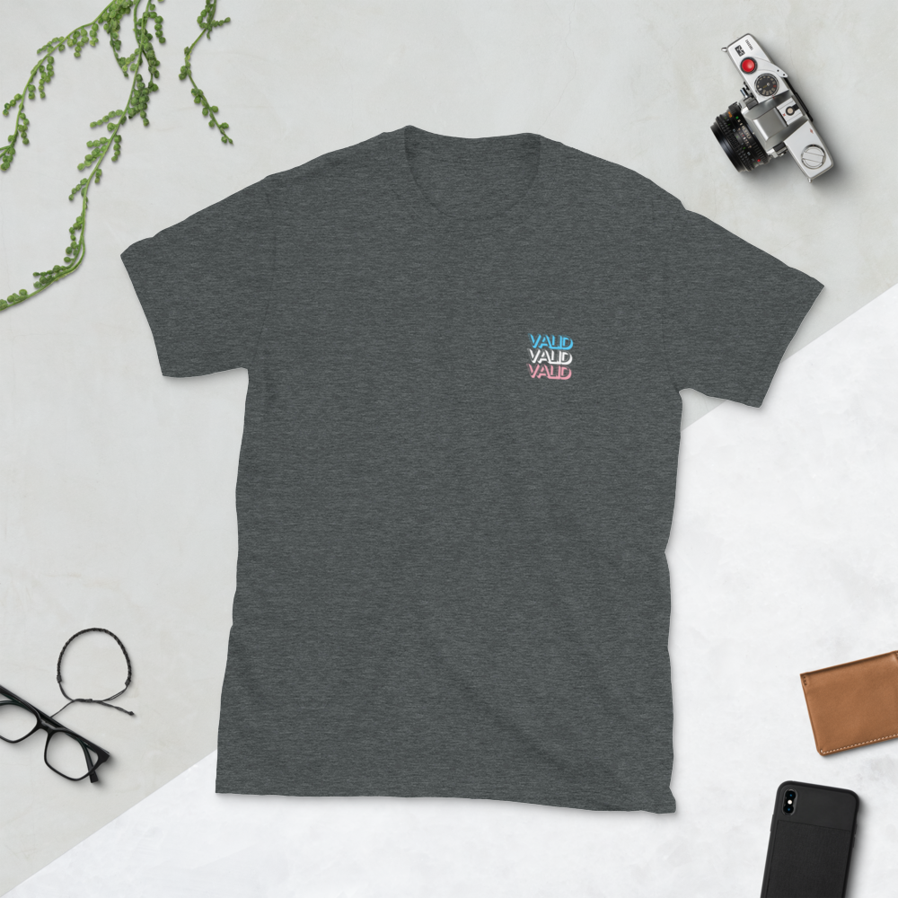 Valid. Tee (Gender neutral) - Trans flag embroidery