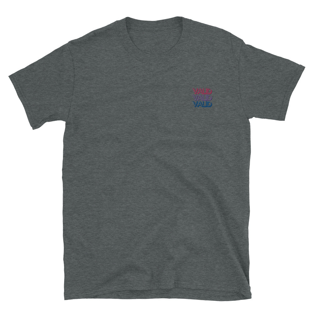 Valid. Tee (Gender neutral) - Bisexual flag embroidery