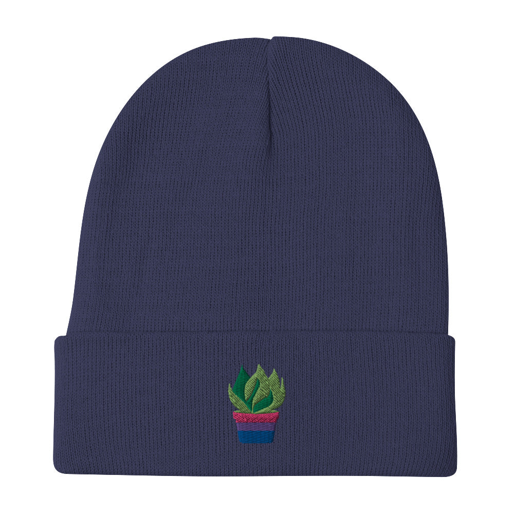 Bi Plant Embroidered Beanie