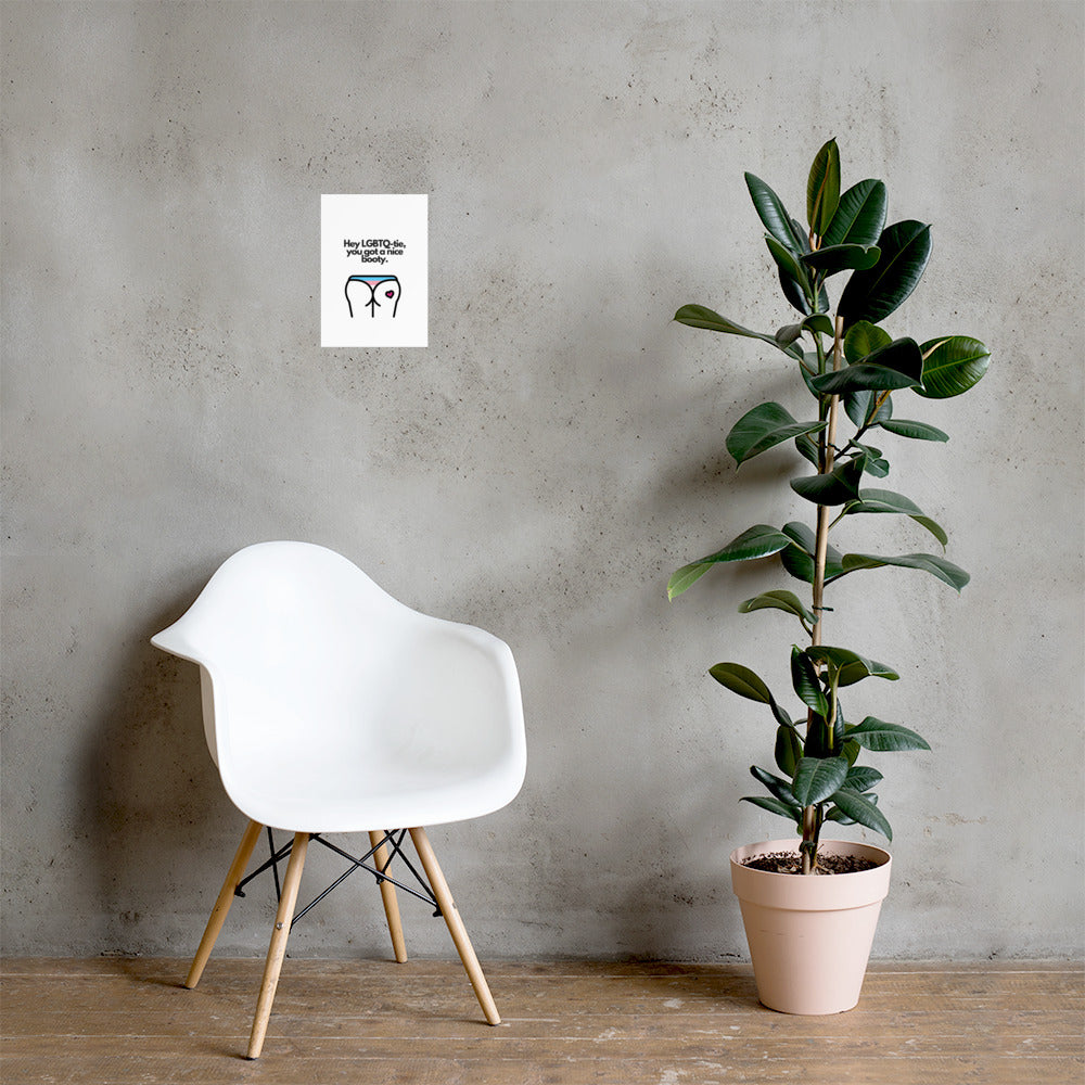 Hey LGBTQ-tie print - Trans flag colour palette