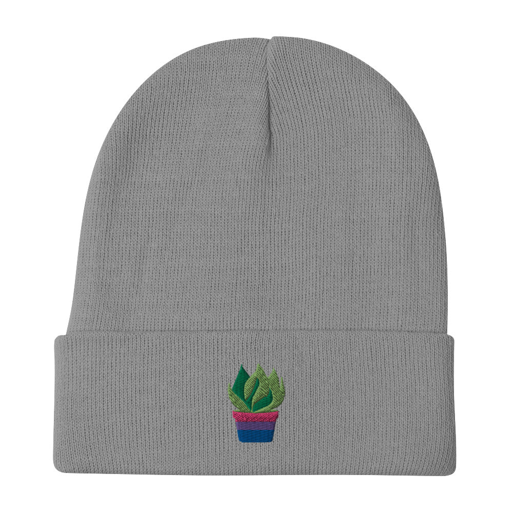 Bi Plant Embroidered Beanie