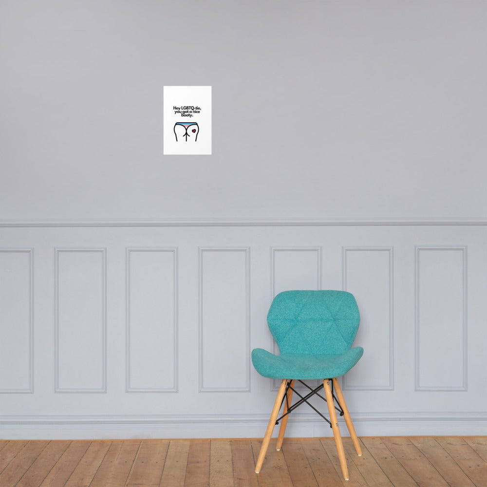 Hey LGBTQ-tie print - Trans flag colour palette