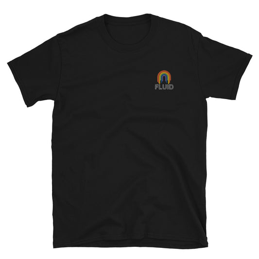 Fluid rainbow embroidered Tee (Gender neutral)