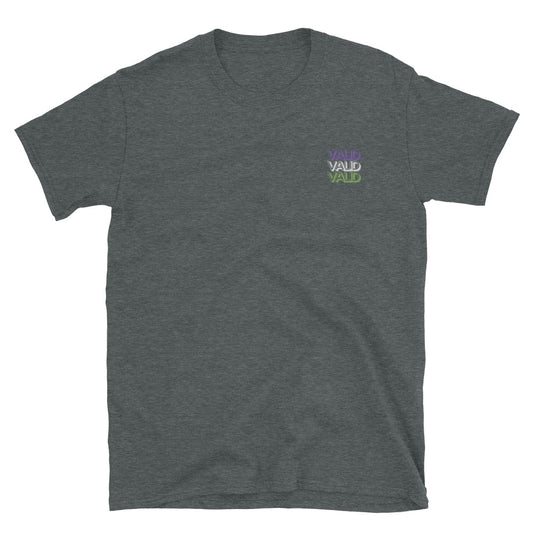 Valid. Tee (Gender neutral) - Genderqueer flag embroidery