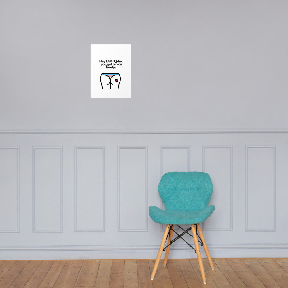 Hey LGBTQ-tie print - Trans flag colour palette