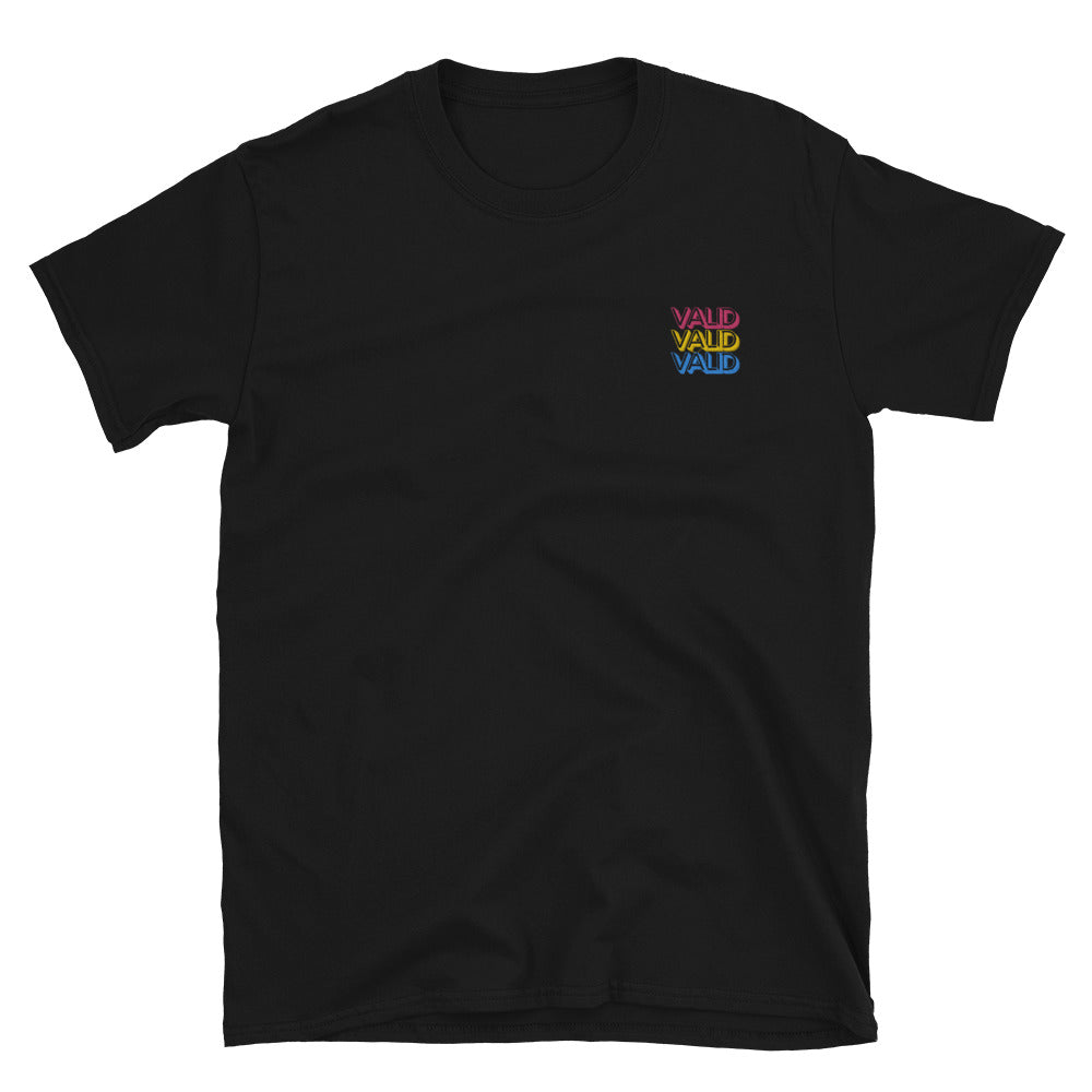 Valid. Tee (Gender neutral) - Pansexual flag embroidery