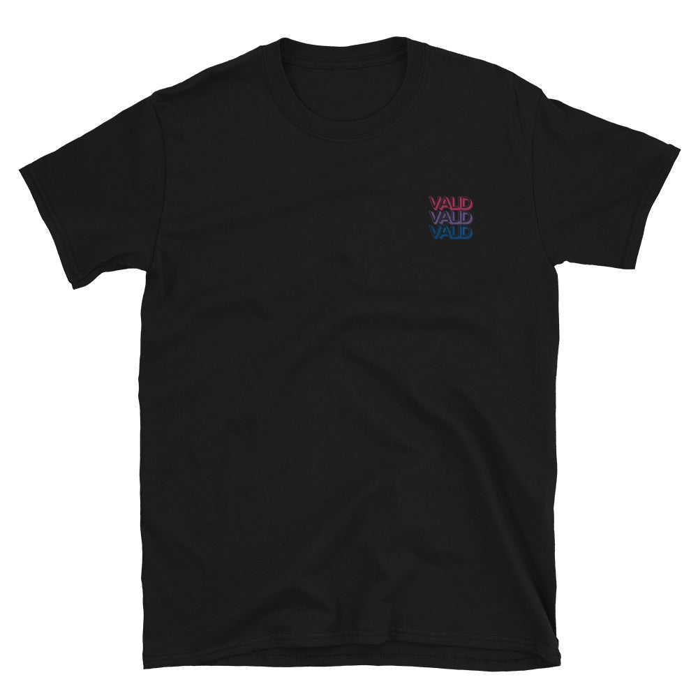 Valid. Tee (Gender neutral) - Bisexual flag embroidery