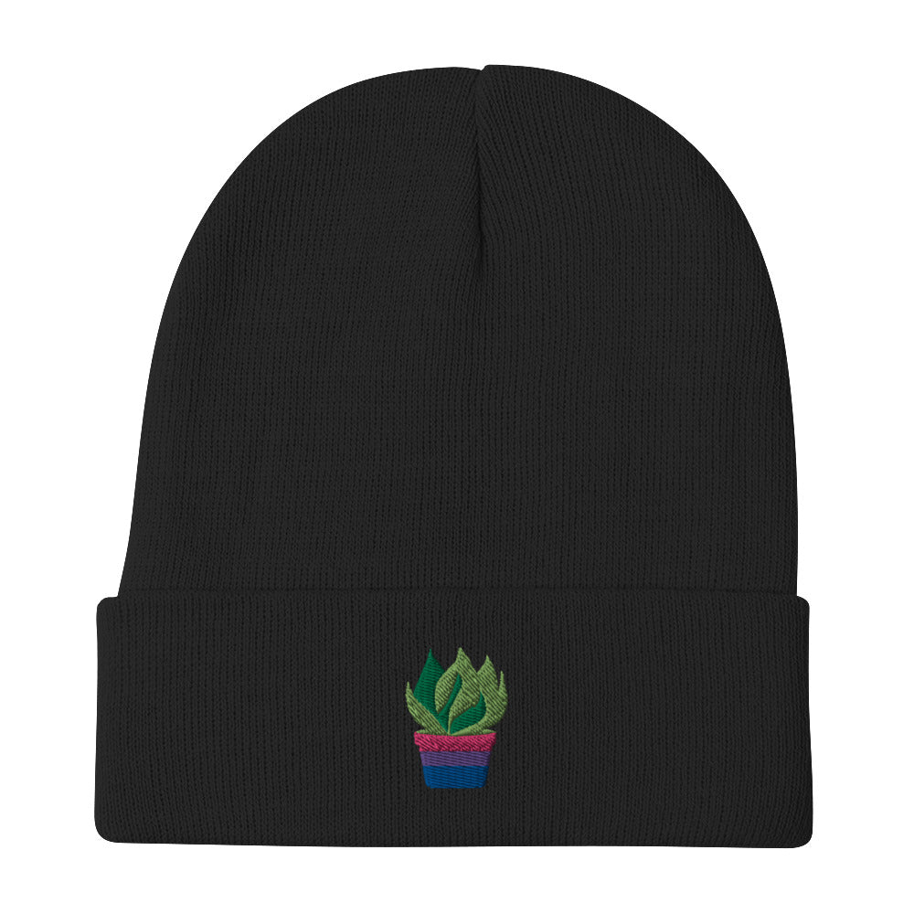 Bi Plant Embroidered Beanie