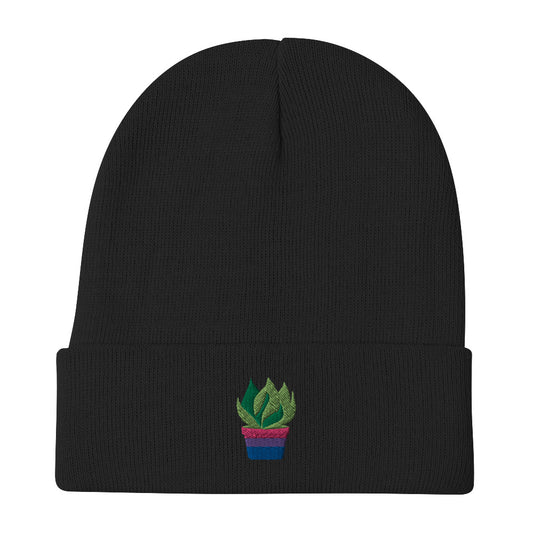 Bi Plant Embroidered Beanie