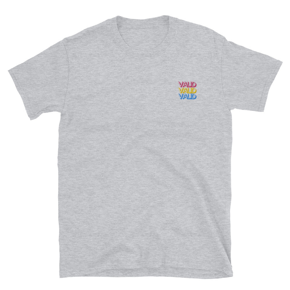 Valid. Tee (Gender neutral) - Pansexual flag embroidery