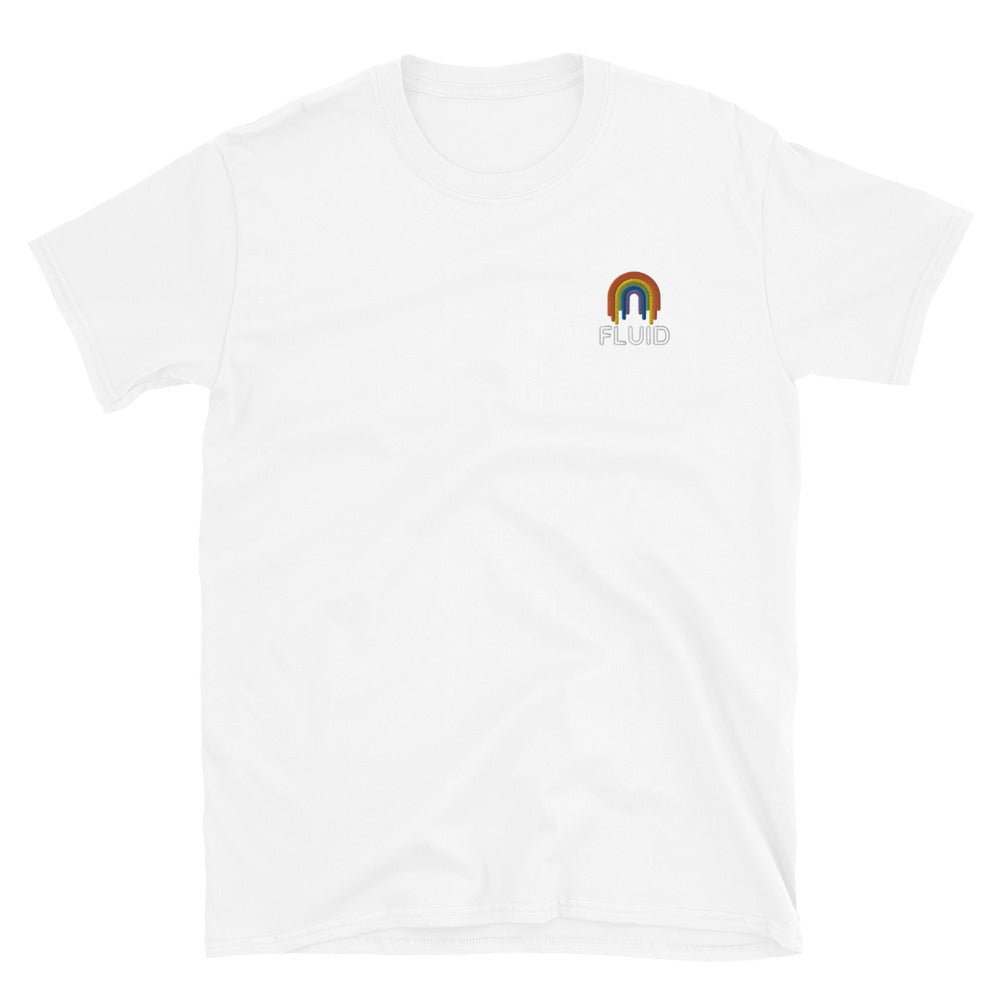 Fluid rainbow embroidered Tee (Gender neutral)