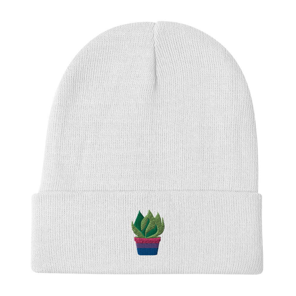 Bi Plant Embroidered Beanie
