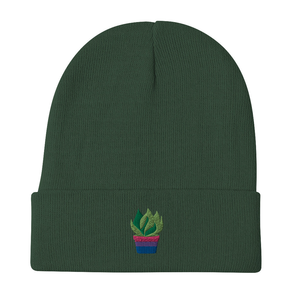 Bi Plant Embroidered Beanie