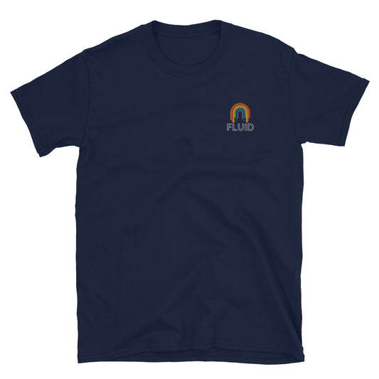 Fluid rainbow embroidered Tee (Gender neutral)