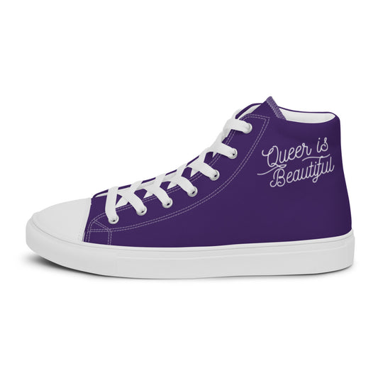 Queer is Beautiful high top canvas sneakers