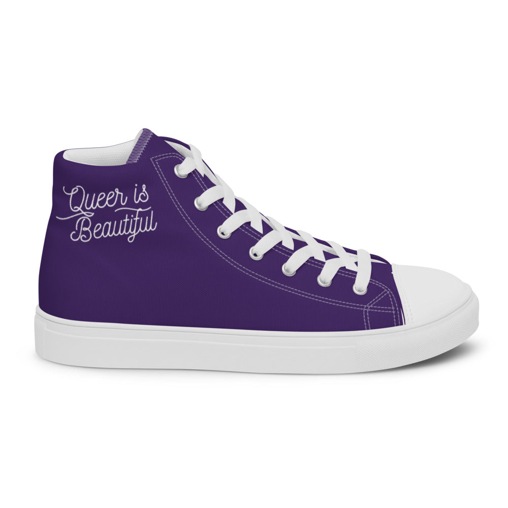 Queer is Beautiful high top canvas sneakers